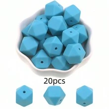 20pcs 14mm Hexagon Silicone Beads Loose Beads Charms For Necklace Bracelet DIY Crafts Keychain Making Accessories - Bead - View 22