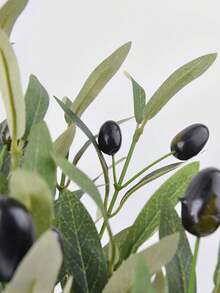 2PCS Artificial Olive Branches Silk Olive Leaves Green Plants Stems Fake Fruit Plants Suitable For Vase Tabletop Office Home Decoration - 2PCS Olive Branch - View 3