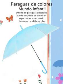 Paraguas manos libres tipo J, paraguas de almacenamiento para coches que soporta paraguas de coche, barra de paraguas automático de mango largo. Clima directo y lluvia, doble uso, doble protección solar, alta radiación UV para hombres y mujeres, refuerzo adicional, paraguas de doble capa engrosado. - Celeste - Ver 1