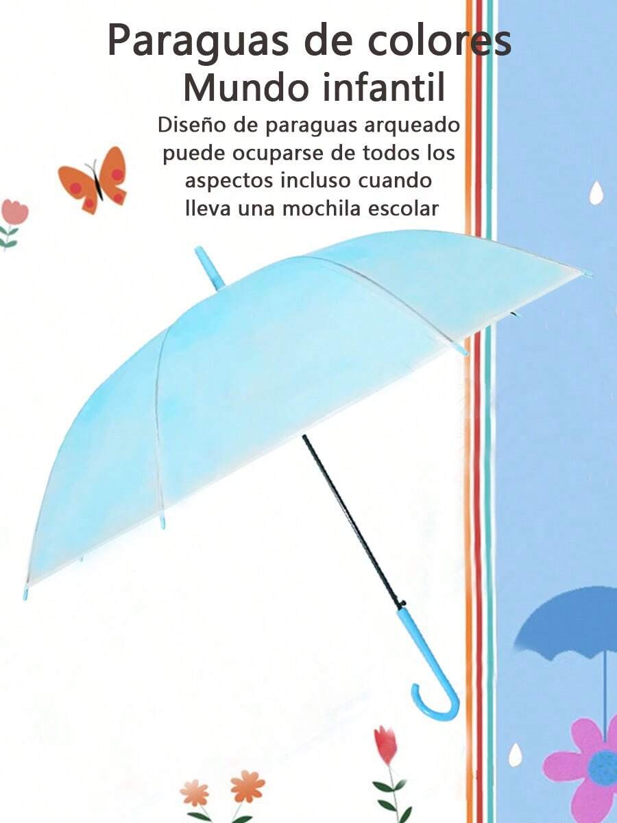 Paraguas manos libres tipo J, paraguas de almacenamiento para coches que soporta paraguas de coche, barra de paraguas automático de mango largo. Clima directo y lluvia, doble uso, doble protección solar, alta radiación UV para hombres y mujeres, refuerzo adicional, paraguas de doble capa engrosado. - Celeste - Ver 1