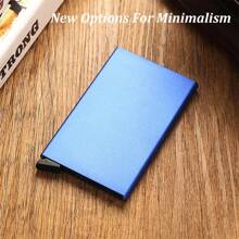 RFID Wallet Metal Thin Slim Men Women Wallets Pop Up Minimalist Wallet Small Black Purse ID Card Clip Card Box Card Holder Wallet Business Card Holder Credit Card Holder - Multicolor - View 7