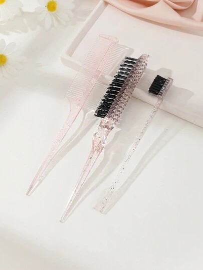 1 Set Brocha de polvo suelto con punta afilada, brocha de doble extremo para el control de bordes y brocha esponjosa para dar forma al polvo, cepillo para el cabello, peine, herramientas para el cabello, productos y accesorios para el cabello para peluquería, salón de belleza, viajes esenciales, vuelta al colegio, vacaciones esenciales, accesorios para el cabello para mujeres, cepillo, cepillos para el cabello, cepillo de bordes, cepillar el cabello, peine para el cabello, peinar el cabello, cepillo desenredante, cepillo de bola, mini cepillo para el cabello, set de cepillos para el cabello, peine de madera, cepillo para el cabello, cepillo, peine, cepillo para el peinado hacia atrás, cepillo para el cabello, cepillo de bordes, cepillar el cabello, peine para el cabello, set de cepillos para el cabello, peinar el cabello, mini cepillo para el cabello, cepillo desenredante, cepillos para el cabello, productos para el cabello, herramientas para el cabello, cosas para el cabello, cuidado