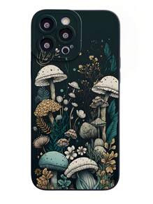 1 Stück Smartphone Hülle mit Blumen- und Pilzmuster, kompatibel mit Apple, /Galaxy, Infinix, Redmi, OPPO, VIVO, Realme, wasserdicht, stoßfest, kratzfest