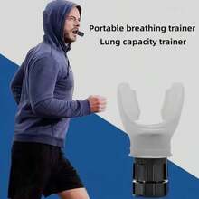 1 pieza Ejercitador de respiración de capacidad pulmonar, entrenador respiratorio muscular portátil, dispositivo de entrenamiento de respiración ajustable, adecuado para entrenamiento de natación, correr y ciclismo - Multicolor - Ver 5