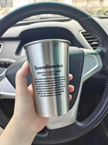 1入組500毫升不鏽鋼水瓶，健康茶杯，金屬飲料杯，動物印花杯，可重複使用的水瓶