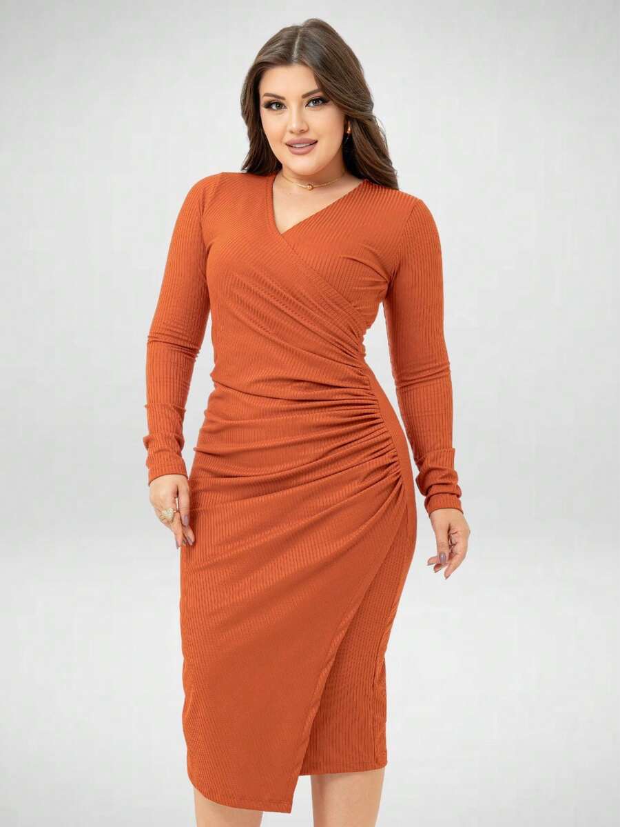 Women Dresses - Màu Cam cháy - Xem 1