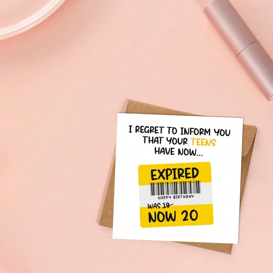 有趣的生日賀卡，20歲生日賀卡，為朋友或家人帶來的驚喜生日賀卡 - 牛皮紙 - 查看 1