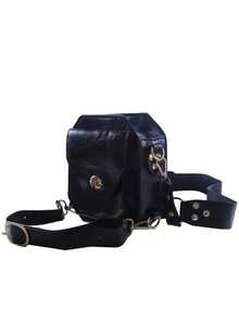 1 件朋克风格复古 PU 皮革腰包，大腿带腿包，女士休闲小方包，腰包多功能户外手机包卡包，户外腰包，露营徒步登山腰包，旅行工作 - 黑色 - 查看 6