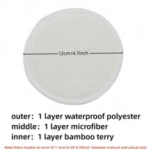 10入組可清洗重複使用的母乳哺育布護理墊，附有1個迷你收納袋