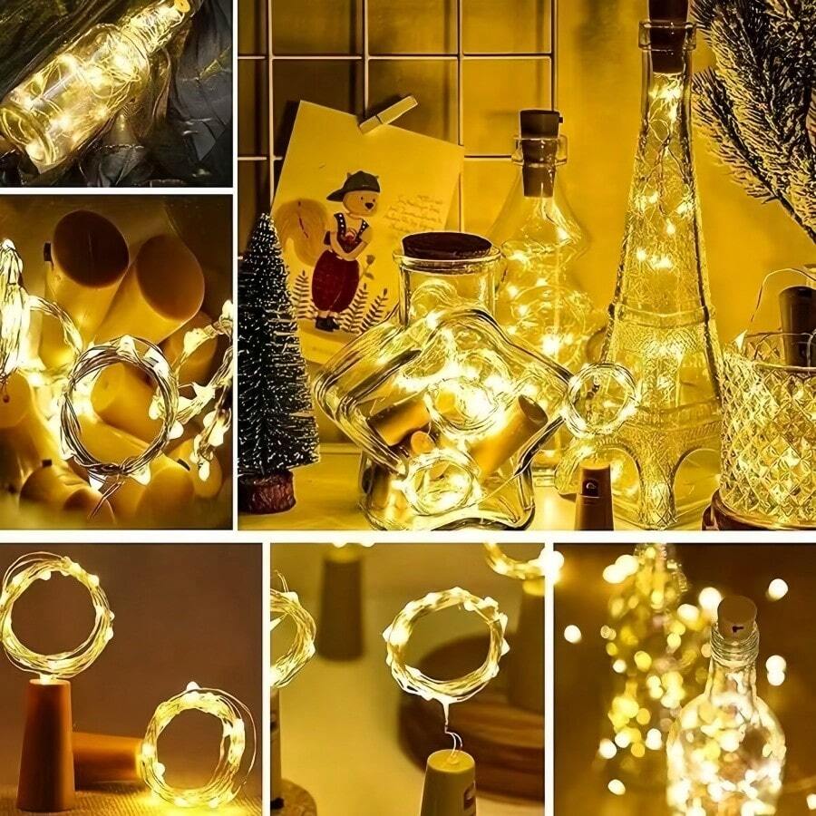 One Piece Pvc Wine Bottle Stopper Light Button Battery Led Lights