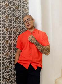 Men Shirts - Orange - View 4
