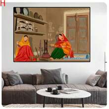 1PC Women Culture  Wall Art Canvas Painting Nordic Posters And Prints Wall Pictures For Living Room Decor  Frameless - Baby Pink - View 38