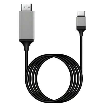 4k USB C To HDTV Cable 6.6FT, Type C To HDMI-Compatible Adapter Cable 4K@30Hz Thunderbolt 3 To HDTV Adapter Type C Male To HDTV Male Converter PVC Compatible For USB Type C To HDTV Cord For Chromebook, TV
