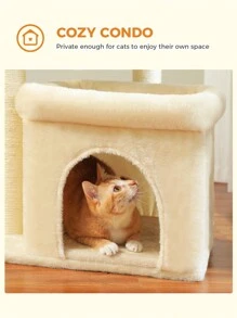 PAWZ Road Cat Tree Cat Tower With Fully Wrapped Sisal Scratching Posts, Suitable For Medium To Large Cats - Beige - View 6