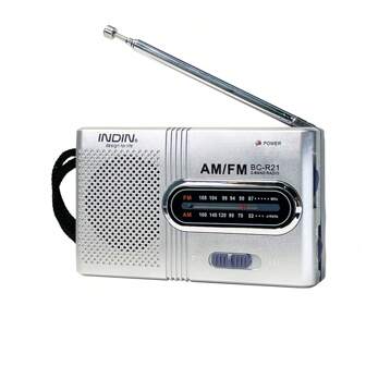 INDIN BC-R21 Portable Radio ,AM/FM, 2AA Battery Operated With Long Range Reception For Indoor, Outdoor & Emergency Use | Radio With Speaker & Headphone Jack