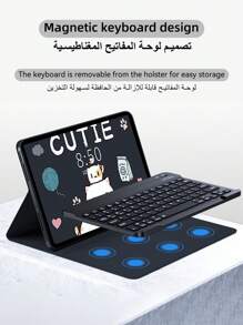 DANYCASE 平板电脑保护套带键盘兼容 iPad Air 11 13 M2 2024 Pro 11 13 M4 2024 Pro 12.9 Air 4 5 10.9 7th 8th 9th 10.2 10th 10.9 Mini 6 内置笔架可拆卸蓝牙键盘无线鼠标 - 粉紅色款 英文鍵盤+滑鼠 - 查看 4