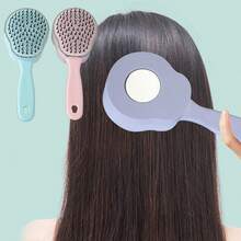 1入組ABS清潔按摩梳，一鍵除去頭髮殘留物，解開糾結，按摩頭皮造型梳 - 彩色 - 查看 5