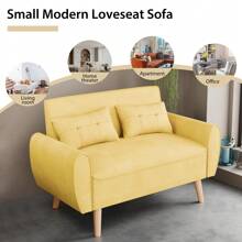 JAMFLY Sofa Set For Living Room 47'' Small Loveseat, Love Seat Couches Small Sofa Set For Small Spaces Apartment - Màu vàng - Xem 4