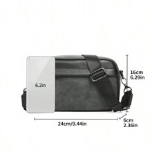 韩式防水 PU 皮革斜挎包，带有随机复古花卉印花和色块设计，多功能百搭，适合休闲、商务、学生和运动礼品和男孩秋季包单肩包贴纸夏季返校情人节礼物复古夏季包春假男士礼品包斜挎包复古包学校用品钱包单肩包男士侧包迷你包 - 灰色 - 查看 7