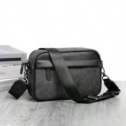 Korean Style Water-Proof PU Leather Messenger Bag With Random Vintage Floral Print And Color-Block Design, Multi-Functional And Versatile For Casual, Business, Students And Sports Gift And Boys Fall Bag Sling Bag Stickers Summer Back To School Valentines Gifts Vintage Summer Bag Spring Break Men Gift Bag Pack Cross Body Bag Vintage Bags School Supplies Purse Sling Bag Side Bags For Men Mini Bag New Life Items For Students Men Essentials Purse Essentials Fashion Men's Bags Graduation Small Bag For Men Body Bag For Men Camera Bag Pouch