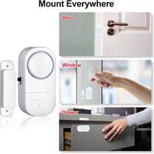 Door Window Alarm,  Door Alarms For Kids Safety, Wireless Sensor Door Window Burglar Alarm-Window Pool Alarms For Home 1PC - White - View 5