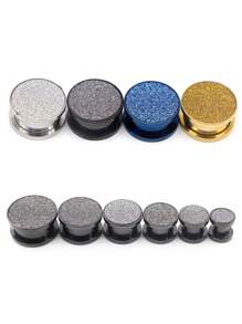 2 Peças Brincos de Alargador Aço Inoxidável Fosco Jateado com Rosca, Joias para Perfuração Corporal, Dilatador de Lóbulo da Orelha, Tamanhos de 6mm a 25mm
