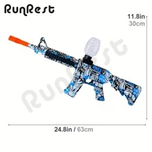 电动球爆破枪、高性能  球枪、酷炫玩具枪、可充电溅射球玩具、户外活动射击游戏、万圣节圣诞节节日礼物、凝胶爆破枪、Draco 凝胶爆破枪、Orby 爆破枪 - 藍色 - 查看 3