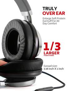 1 pièce Casque filaire circum-aural , casques stéréo filaires avec microphone, contrôle du volume et isolation phonique pour adultes et adolescents 3,5 mm pour Chromebooks, ordinateur portable, ordinateurs, tablettes, voyages