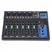 YUNRUX Tragbarer Mischpult Bluetooth mit USB Anschluss DJ Controller Live Studio Audio Mischpult DJ Konsole Verstärke 7-Kanal-Eingang 6 Musikmodi für Aufnahmestudio DJ Mixer Konsole - Schwarz - Übersicht 5