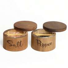 Juego de 1/2 piezas de boles de sal, pimienta y azúcar de madera de palisandro con tapas magnéticas giratorias y cucharas para almacenar azúcar, sal, especias, hierbas o condimentos favoritos