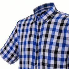 Camisa fantasía manga corta Michel Blanc hombre. - azul real - Ver 4