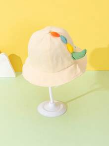 1pc Toddler Boys' Cute Dinosaur Embroidered Bucket Hat, Sun Protection Bucket Hat For Spring/Summer - Beige - View 5