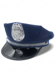 1 sombrero de PU de policía con dibujo animado para accesorio de disfraz de cosplay y actuación - MD124-5 - Ver 7