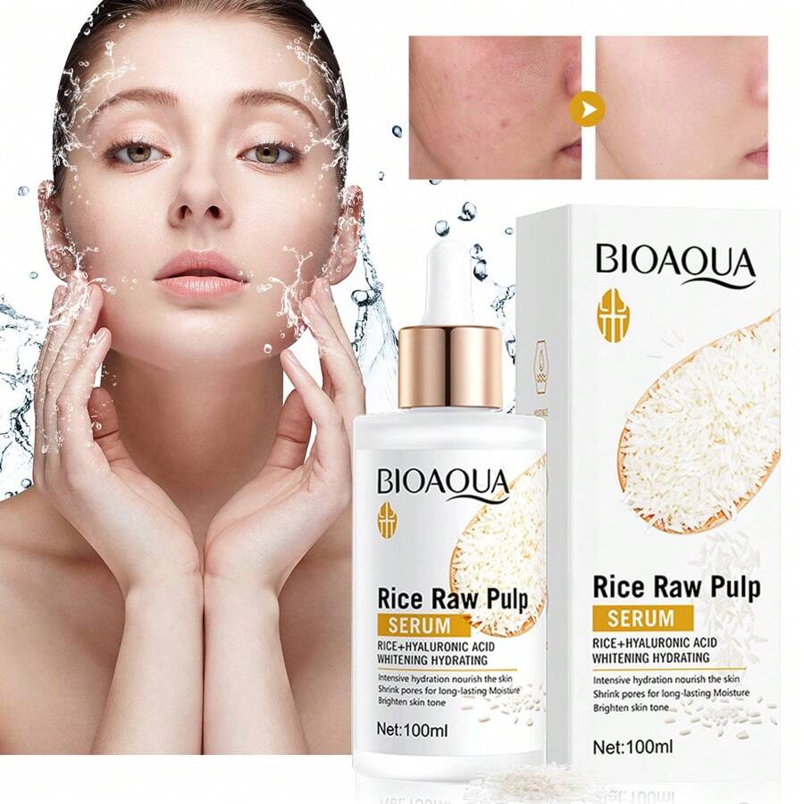 1瓶100ml米糠原液，含玻尿酸保濕精華，滋潤保濕、提亮膚色、淡化、幫助收縮毛孔，使肌膚更加柔嫩光滑 - 白色 - 查看 1