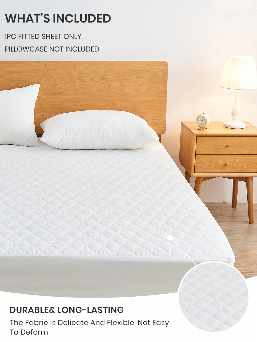 1pc Waterproof Fitted Sheet, Mattress Protector, Soft And Comfortable