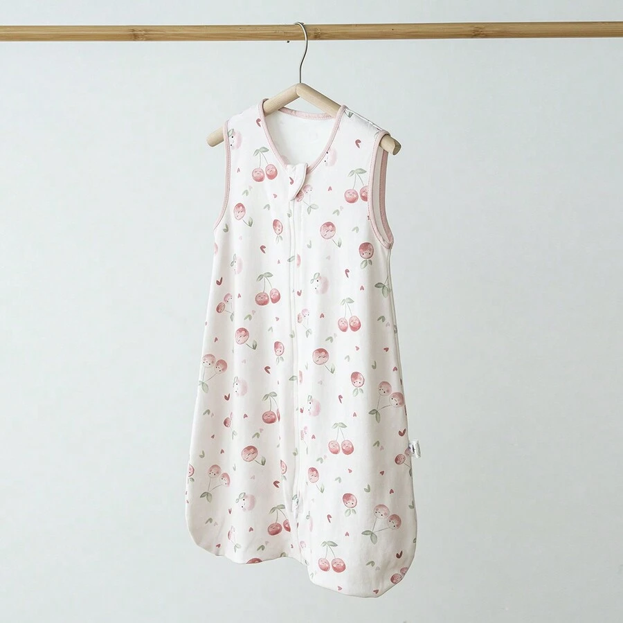 1 Túi ngủ không tay in hình hoạt hình thoải mái và mềm mại có khóa kéo và bảo vệ chống đá, thích hợp cho giấc ngủ của trẻ sơ sinh, phiên bản mới 2024 - Nhiều màu - Xem 1