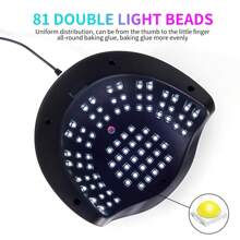 LIMEGIRL 全新大功率SUN X27 81LED UV LED美甲燈，四段計時記憶功能，適用於凝膠指甲油烤燙美甲 - 白色 - 查看 6