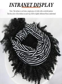 Parrucca Fascia Con Frangetta Di Colore Nero Per Donne. Parrucca Sintetica Afro Corta Riccia Nera E Bianca Strisce Con Fascia Riccioli Neri Naturali Di 4 Pollici