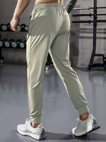 Pantaloni corti primaverili/estivi tinta unita con cerniera, tasca, vita elastica con cordino, adatti per jogging, fitness, escursionismo, attività all'aperto e uso casual