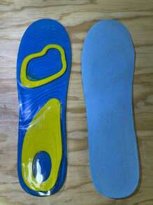 PLANTILLAS DEPORTIVAS DE REPUESTO DE GEL MASAJEADOR ,1 PAR, PLANTILLAS PARA HOMBRE ,MUJER Y NINOS,1PAR - amarilla con azul - Ver 8