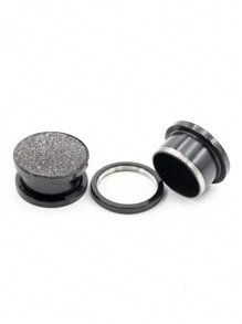 2 Peças Brincos de Alargador Aço Inoxidável Fosco Jateado com Rosca, Joias para Perfuração Corporal, Dilatador de Lóbulo da Orelha, Tamanhos de 6mm a 25mm