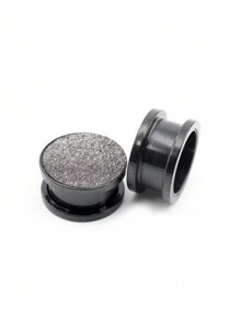2 Peças Brincos de Alargador Aço Inoxidável Fosco Jateado com Rosca, Joias para Perfuração Corporal, Dilatador de Lóbulo da Orelha, Tamanhos de 6mm a 25mm