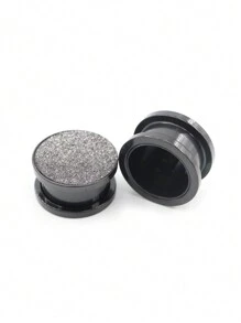 2 Peças Brincos de Alargador Aço Inoxidável Fosco Jateado com Rosca, Joias para Perfuração Corporal, Dilatador de Lóbulo da Orelha, Tamanhos de 6mm a 25mm