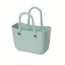 1Pc Plastic Material Bathroom Waterproof Storage Basket, Wash Basket, Household Portable Storage Tool - Burnt Orange - View 7