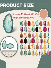 1/7/10/15/20 viên đá mã não lát Geode số lượng lớn Đá mã não để bàn trượt Mặt dây chuyền mã não Pha lê chữa bệnh bất đối xứng Đá mã não nhiều màu Trang trí bàn bất đối xứng cho phòng gia đình Trang trí trang sức tự làm, không khoan (Ngẫu nhiên) - màu sắc ngẫu nhiên - Xem 4