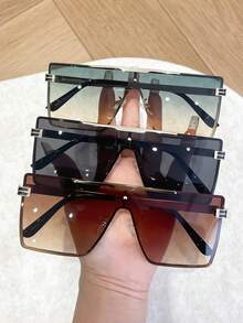 1pc Big Frame Sunscreen Fashion Glasses, Summer Decoration - Multicolor - View 5