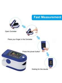 Oximetro Saturometro Pulsometro Pediátrico Y Para Adultos - Azul y blanco - Ver 3