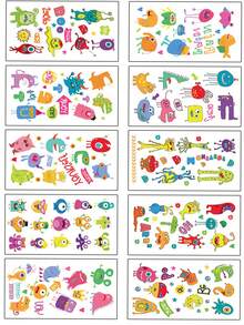 10pcs Children's Princess & Boys' Tattoos, High-Quality Realistic Washable Temporary Tattoos - Multicolor - View 6