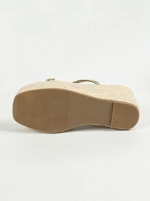 Sandalias de moda para mujeres, sandalias de verano simples y modernas con tacón de cuña