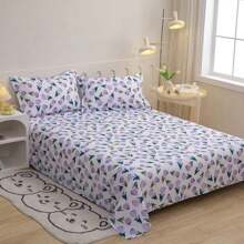 Lençol Avulso Superior Micropercal Casal Sem Elástico Bainha Virol Estampado Geométrico Florido - Floral - Visão 7